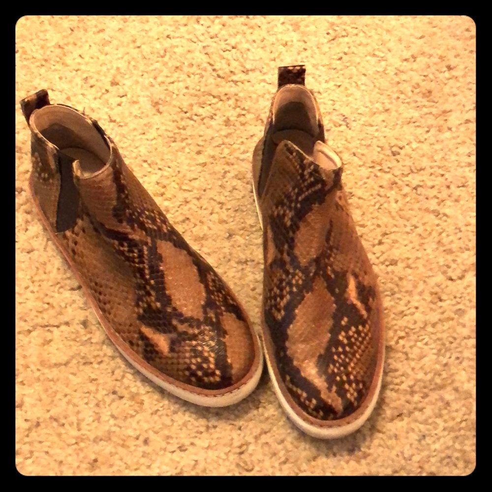 Snake skin booties